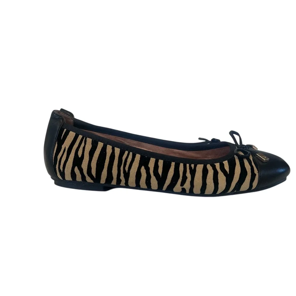 Vionic Minna Ballet Flat Round Toe Tiger Print Black Tan Size 7.5 - Picture 5 of 9